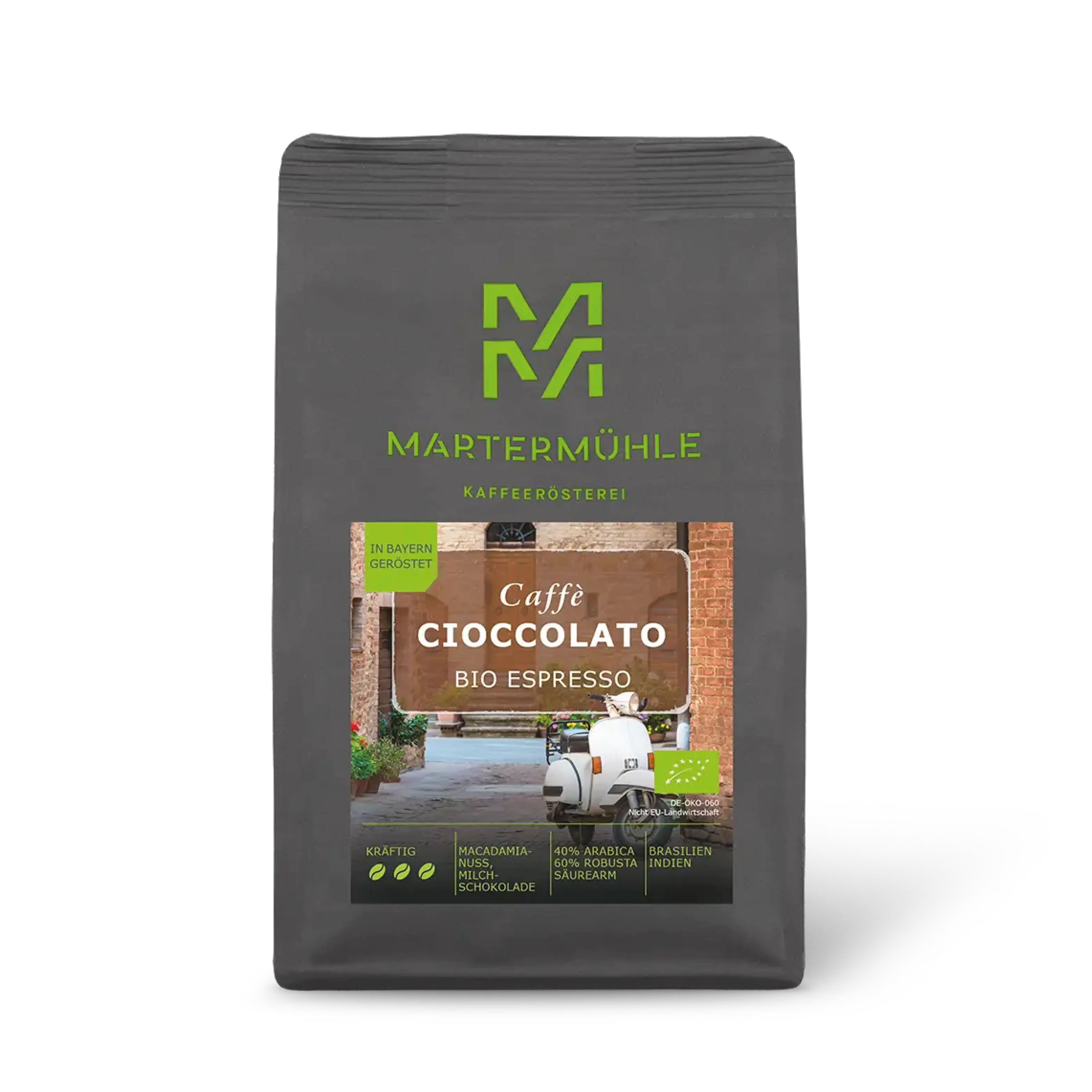 Packung Bio Espresso Cioccolato ohne Hintergrund.