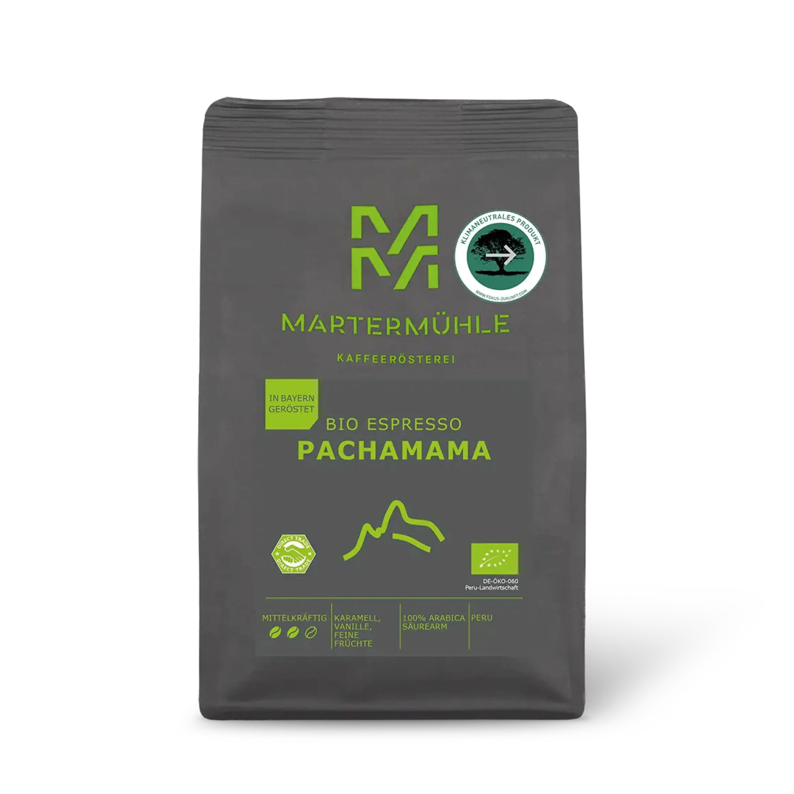 Packung Bio Espresso PachaMama ohne Hintergrund.