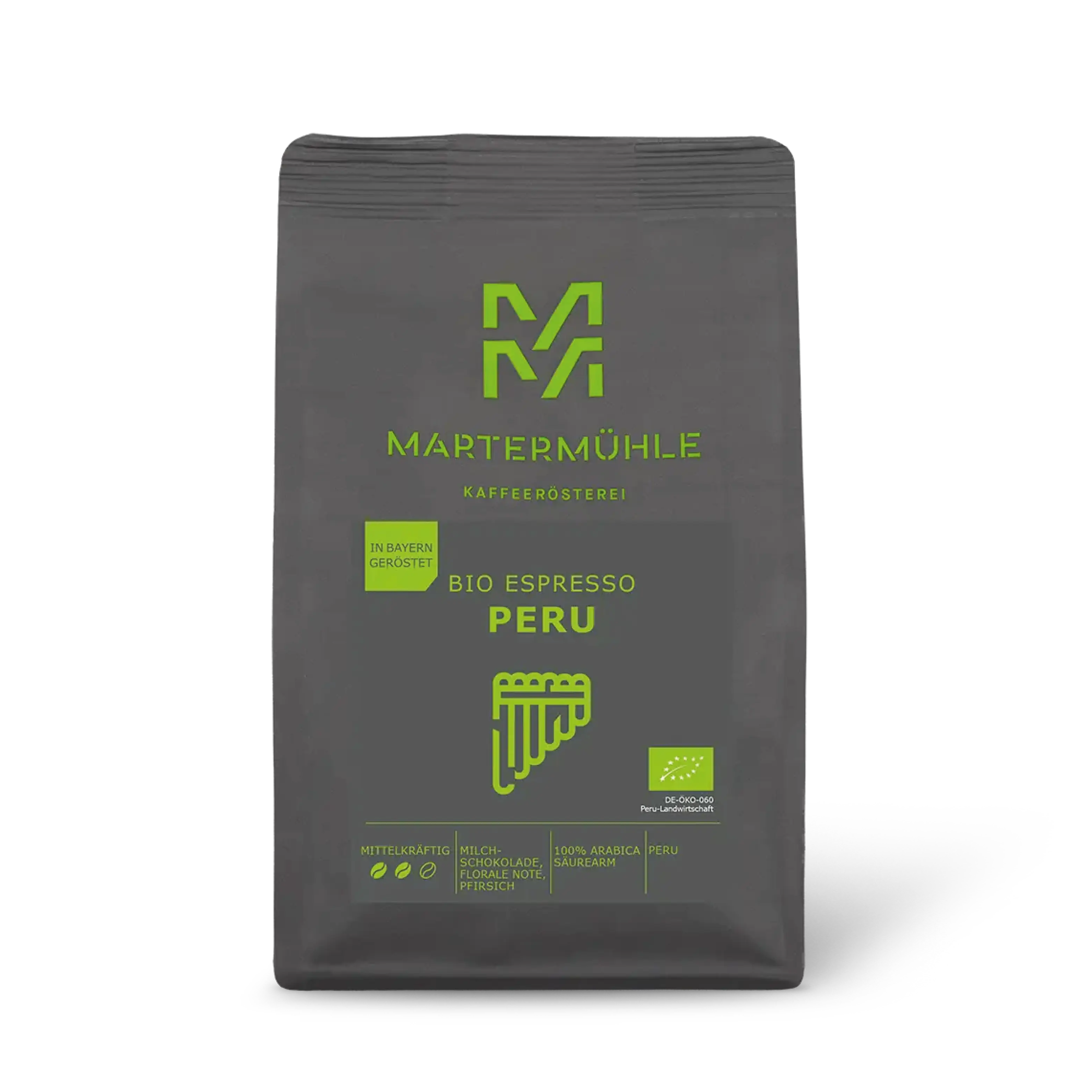 Packung Bio Espresso Peru ohne Hintergrund.