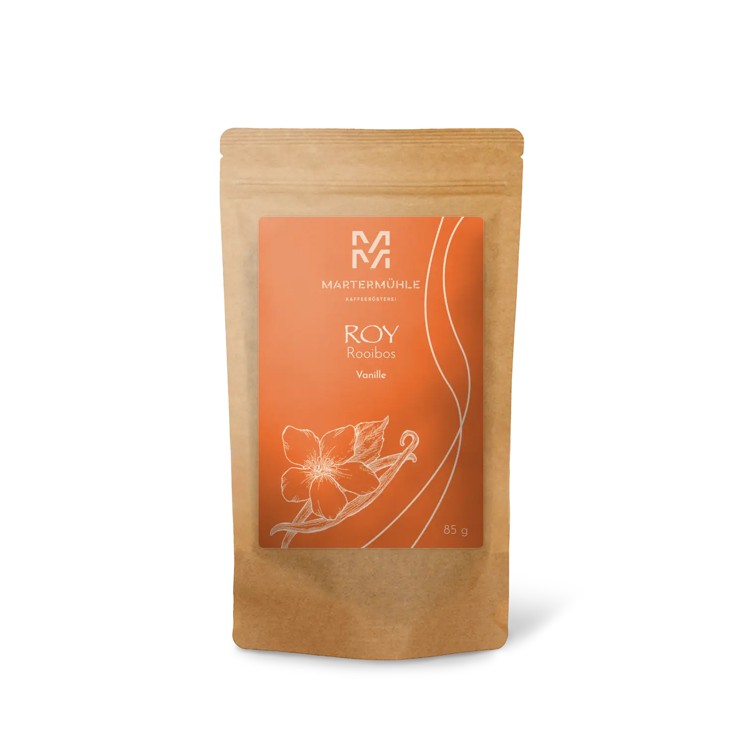Roy Rooibos-Vanille-Tee ohne Hintergrund.