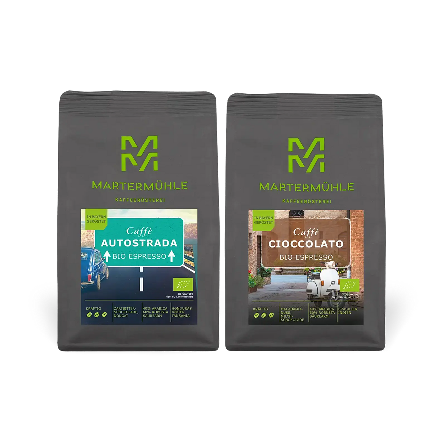 Bio Espressi Autostrada &amp; Cioccolato | 2x1kg + Zucker | Aktion