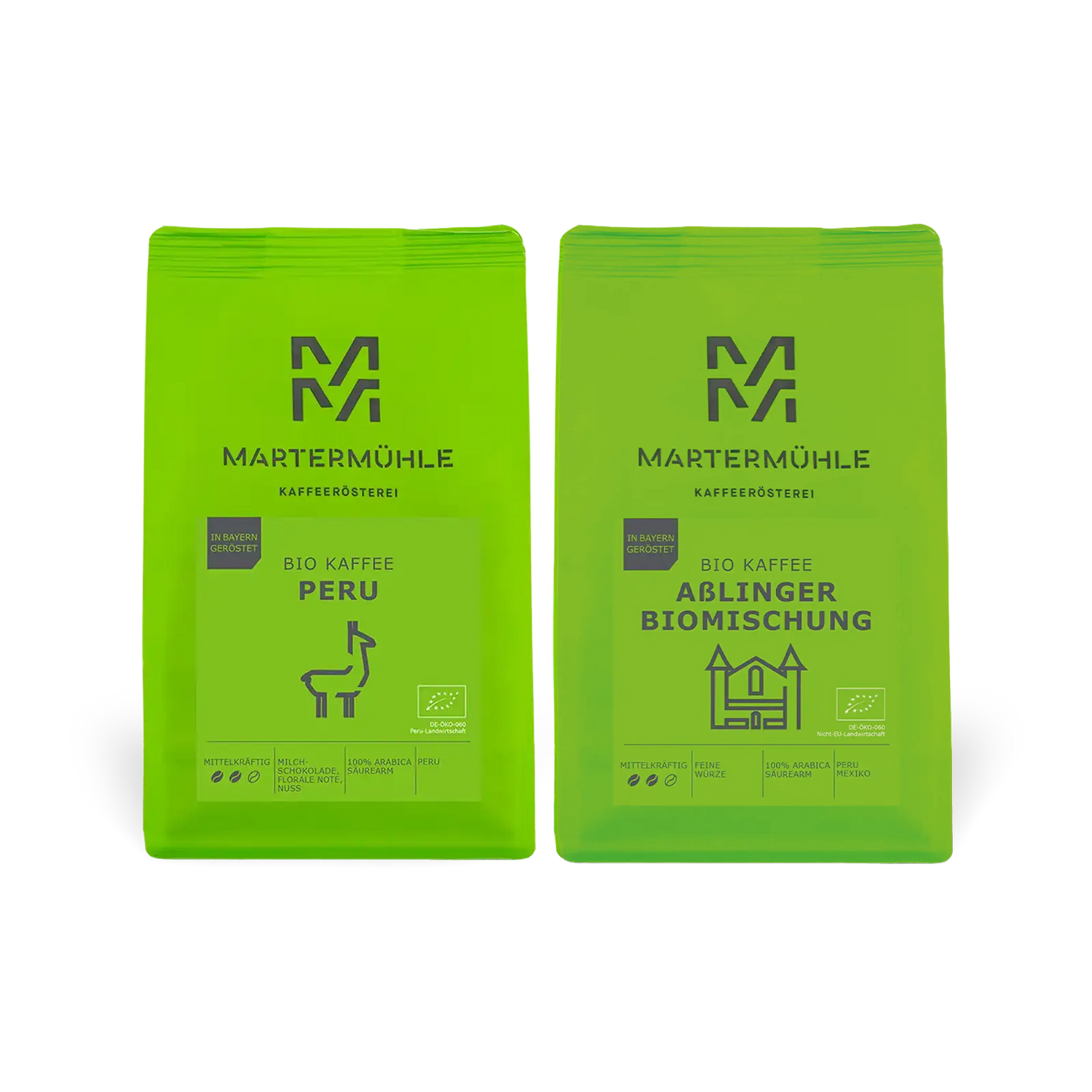 Bio Kaffee Paket Peru &amp; Aßlinger Biomischung | 2x1kg | Aktion