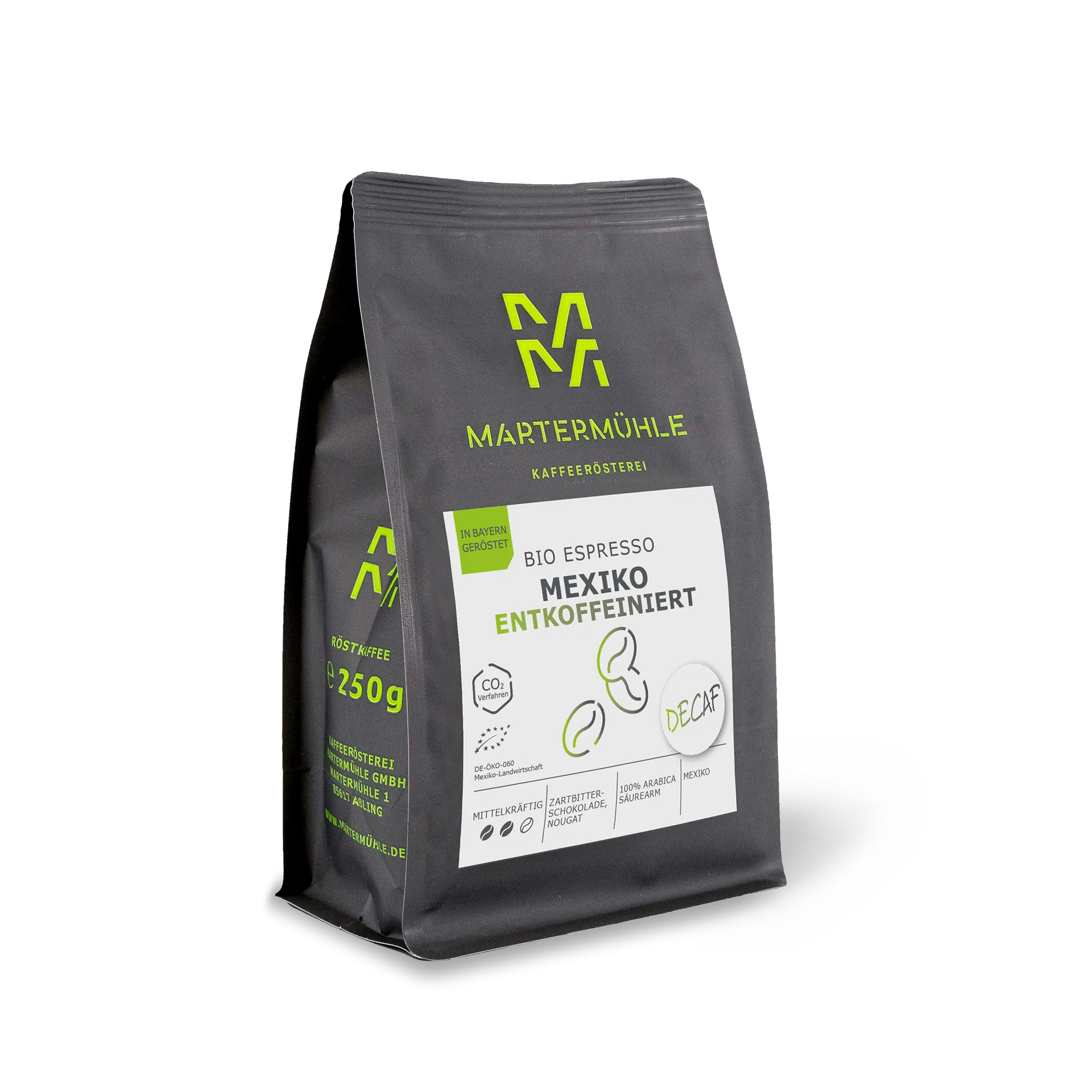 Bio Espresso Mexiko entkoffeiniert - 1000 Gramm / gemahlen für Espressokocher