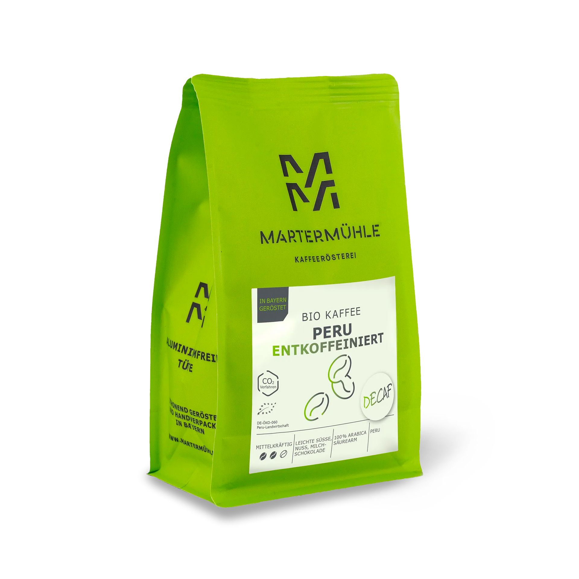 Bio Kaffee Peru entkoffeiniert - 1000 Gramm / gemahlen für Espressokocher