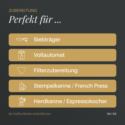 Bio Kaffee Mexiko entkoffeiniert