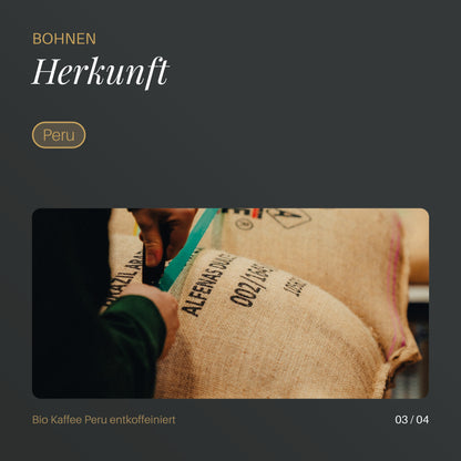 Bio Kaffee Peru entkoffeiniert