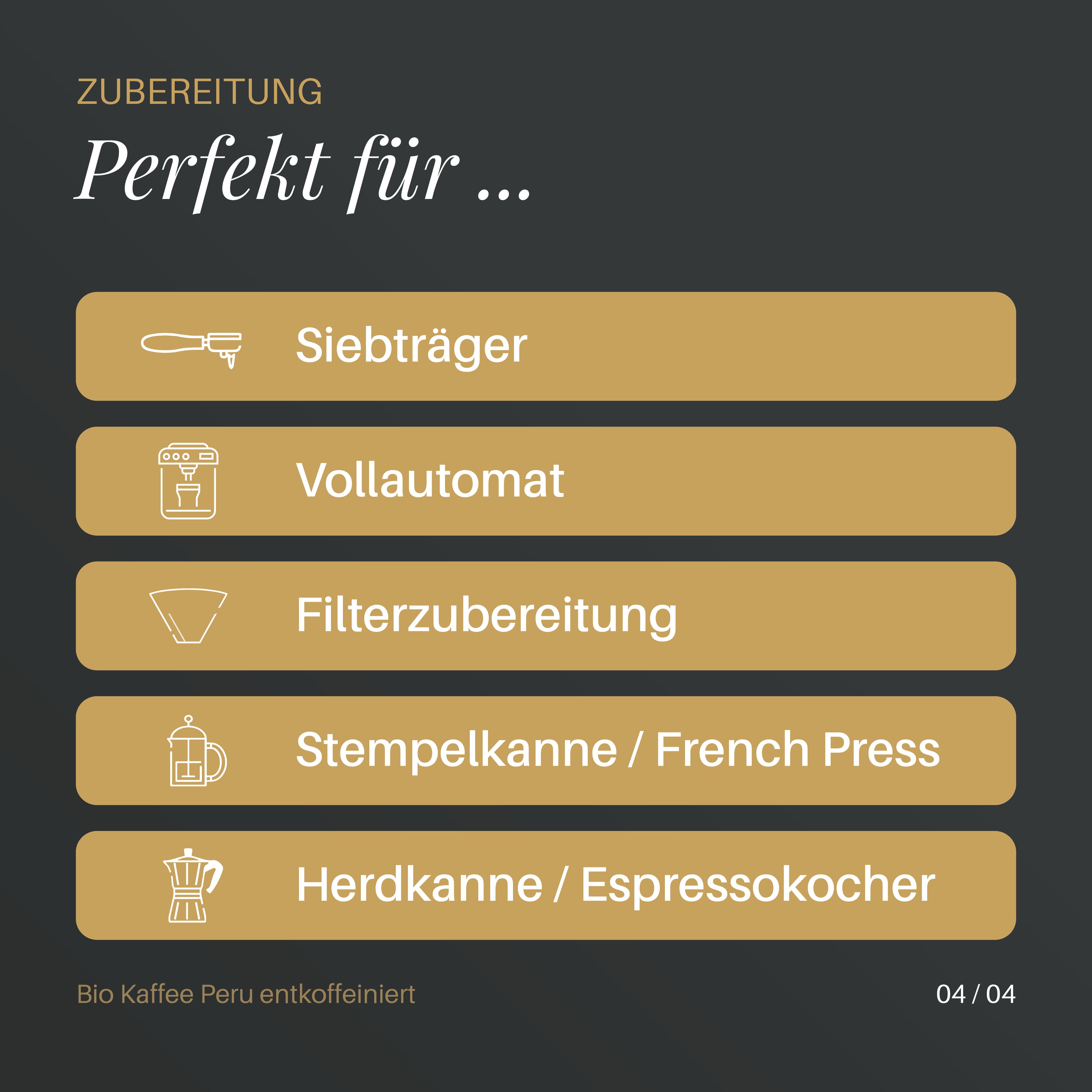 Bio Kaffee Peru entkoffeiniert