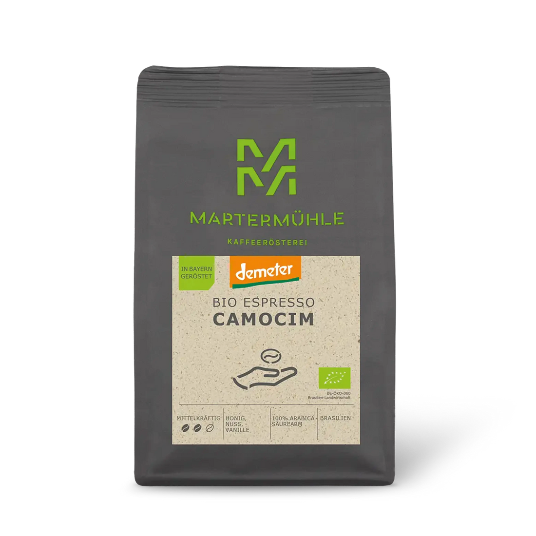 Packung Bio Espresso demeter Camocim ohne Hintergrund.