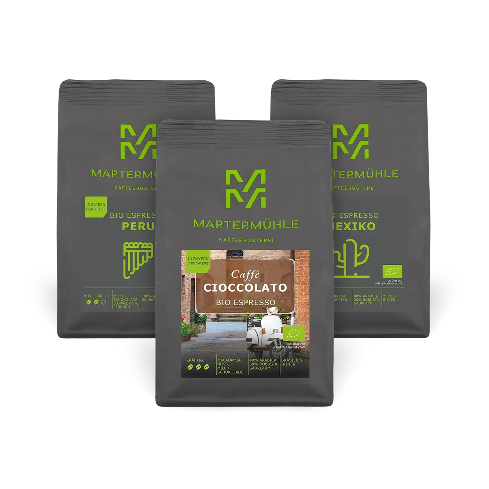 BIO Allrounder - 3x250g Espresso - gemahlen für Espressokocher